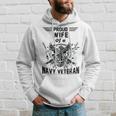 Proud Wife Of A Navy Veteran American Flag Military Gift Hoodie Gifts for Him