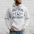 Silly Goose University Funny Goose On The Loose Funny Saying Hoodie Gifts for Him
