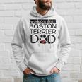 Worlds Best Boston Terrier Dad Dog Owner Paw Print Gift For Mens Hoodie Gifts for Him