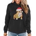 Bulldogs With Santa Hat And Lights Ugly Christmas Great Gift Women Hoodie