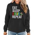 Eat Sleep Solve Repeat Speed Funny Cubing Puzzle Cube Lover Women Hoodie