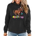 Horse And Bunny Rabbit Hat Easter Eggs Happy DayShirt Women Hoodie
