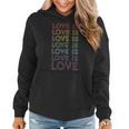 Love Is Love Rainbow Lgbt Pride Typographic Women Hoodie