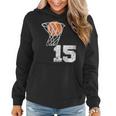 Vintage Basketball Trikot Nummer 15 Spieler Nummer Frauen Hoodie