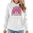 On Wednesday We Wear Pink Rainbow Breast Cancer Fighter Women Hoodie Graphic Print Hooded Sweatshirt