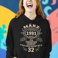 32 Geburtstag Geschenk Mann Mythos Legende März 1991 Frauen Hoodie Geschenke für Sie