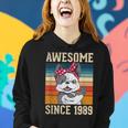 34 Year Old Awesome Since 1989 34Th Birthday Gift Dog Girl Women Hoodie Gifts for Her