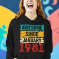 42 Year Old Awesome Since Januar 1981 42 Geburtstag Geschenke Frauen Hoodie Geschenke für Sie