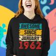 61 Year Old Awesome Since Januar 1962 61 Geburtstag Geschenke Frauen Hoodie Geschenke für Sie