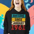 62 Year Old Awesome Since Januar 1961 62 Geburtstag Geschenke Frauen Hoodie Geschenke für Sie