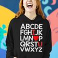 Abc Chalk Alphabet I Love You English Teacher Valentines Day V2 Women Hoodie Gifts for Her