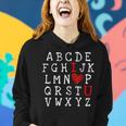 Abcs I Love U Cute I-Love-You Alphabet Teacher Valentine Women Hoodie Gifts for Her