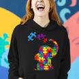 Autism Mom Elephant Puzzle Pieces Adhd Autism Supporter Women Hoodie Gifts for Her
