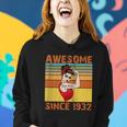 Awesome Since 1932 90Th Birthday Messy Bun Women Hoodie Gifts for Her