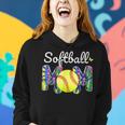 Baseball Mom Love Tie Dye Softball Mom Mother´S Day Women Hoodie Gifts for Her