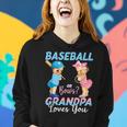 Baseball Or Bows Grandpa Loves You Baby Gender Reveal Women Hoodie Gifts for Her
