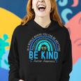 Be Kind Autism Awareness Leopard Rainbow Choose Kindness Women Hoodie Gifts for Her