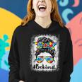 Be Kind Autism Awareness Messy Bun Girl Women Hoodie Gifts for Her