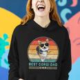 Best Corgi Dad Ever Retro Vintage 60S 70S Sunset Gift Women Hoodie Gifts for Her