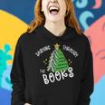 Book Lover Christmas Tree Holiday Reading  Love To Read  Women Hoodie Graphic Print Hooded Sweatshirt Gifts for Her