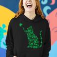 Cute Cat St Patricks Day Clover Lucky Cat Mom Shamrock Cat Women Hoodie Gifts for Her