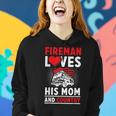 Fireman Loves His Mom And Country Mothers Day Firefighter Women Hoodie Gifts for Her
