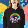 Funny Retro Vintage Free Mom Hugs Rainbow Lgbtq Pride Women Hoodie Gifts for Her