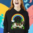 Funny Shamrock Vintage Rainbow Basset Hound St Patricks Day Women Hoodie Gifts for Her