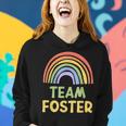 Happy Colorful Team Foster Rainbow Pride Green Yellow Women Hoodie Gifts for Her