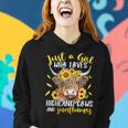 Highland Cows And Sunflower Farm Scottish Farmer Farming Women Hoodie Gifts for Her