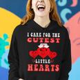 I Care For The Cutest Little Hearts Groovy Nurse Valentines V2 Women Hoodie Gifts for Her