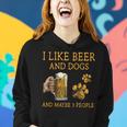 I Like Beer And Dogs And Maybe 3 People Funny Vintage Women Hoodie Gifts for Her