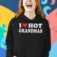 I Love Hot Grandmas Funny 80S Vintage Minimalist Heart Women Hoodie Gifts for Her