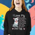 I Love My Pitbull Pittie Mom Mama Dad Youth Funny Women Hoodie Gifts for Her