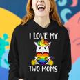 I Love My Two Moms Cute Lgbt Gay Ally Unicorn Girls Kids Women Hoodie Gifts for Her