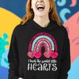 I Teach The Sweetest Hearts Rainbow Teacher Valentines Day V4 Women Hoodie Gifts for Her