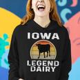 Iowa Dairy Farmer Legend Hoodie mit Retro-Sonnenuntergang & Kuhmotiv Geschenke für Sie