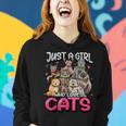 Just A Girl Who Loves Cats Cute Cat Lover Cat Mom Girl Women Hoodie Gifts for Her