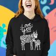 Kids Love You Happy Kids Apparel Mother Zebra And Baby Women Hoodie Gifts for Her