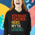 Lehrer Der 4 Klasse Held Mythos Legende Vintage-Lehrertag Frauen Hoodie Geschenke für Sie
