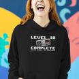 Level 18 Complete 2004 18 Years Old Gamer 18Th Birthday Women Hoodie Graphic Print Hooded Sweatshirt Gifts for Her