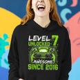 Level 7 Unlocked Awesome Since 2016 7Th Birthday Gaming V2 Women Hoodie Gifts for Her