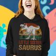 Little Sistersaurus Dinosaur Little Sister Saurus Vintage Women Hoodie Gifts for Her