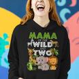 Mama Of The Wild Two Zoo Birthday Safari Jungle Animal Women Hoodie Gifts for Her