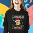 Merry Woofmas Goldendoodle Dog Funny Ugly Christmas Sweater Cool Gift Women Hoodie Gifts for Her