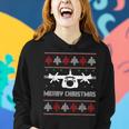 Military Airplane Ugly Christmas Sweater Army Veteran Xmas Women Hoodie Gifts for Her