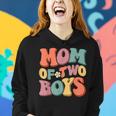 Mom Of Two Boys From Son Groovy Mothers Day Mom 2 Boys Women Hoodie Gifts for Her