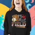 My Heart Is On That Field Baseball Softball Mom Mama Women Hoodie Gifts for Her