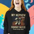 My Nephew Wears Combat Boots Proud Army Aunt Veteran Women Hoodie Gifts for Her
