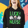 Nurse St Patricks Day Lucky To Be A Nurse Shamrocks Plaid Women Hoodie Gifts for Her